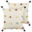 BELIANI - Lot de 2 coussins décoratifs FUSSEL Coton 45 x 45 cm Beige clair - vignette