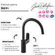 JACOB DELAFON - Robinet cuisine July+ col de cygne et orientable noir mat - vignette