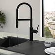 VILLEROY ET BOCH - Robinet cuisine semi-pro  Steel expert 2.0 noir mat - vignette