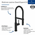 VILLEROY ET BOCH - Robinet cuisine semi-pro  Steel expert 2.0 noir mat - vignette
