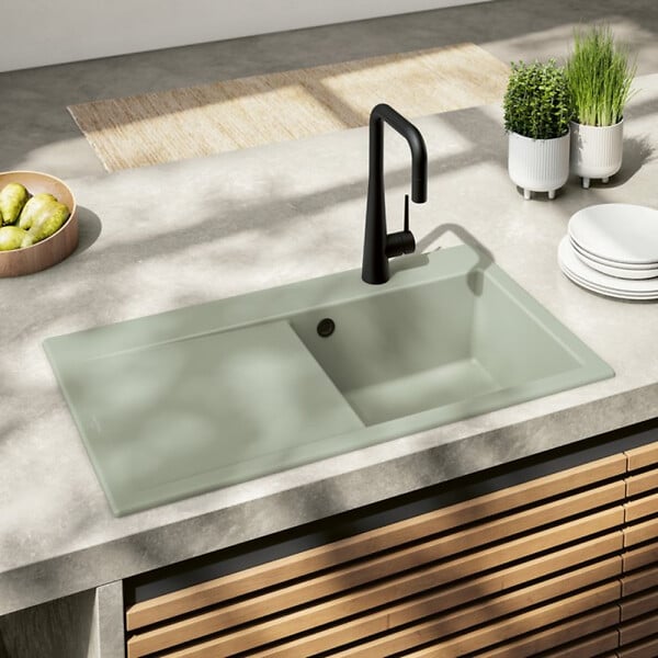 VILLEROY ET BOCH - Robinet de cuisine avec douchette Konic noir mat - large