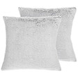 BELIANI - Lot de 2 coussins décoratifs CLEMATIS Fourrure synthétique 45 x 45 cm Gris clair Unicolore - vignette