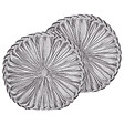 BELIANI - Lot de 2 coussins décoratifs UDALA Velours 40 x 40 cm Gris Unicolore - vignette