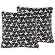BELIANI - Lot de 2 coussins décoratifs ANDIRIN Coton 45 x 45 cm Noir Motif géométrique - vignette