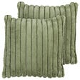 BELIANI - Lot de 2 coussins décoratifs RAKYA 45 x 45 cm Fourrure synthétique Vert À rayure - vignette