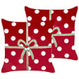 BELIANI - Lot de 2 coussins décoratifs GUMDROP Velours 45 x 45 cm Rouge Motif de Noël - vignette