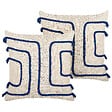 BELIANI - Lot de 2 coussins décoratifs PLEIONE Coton 45 x 45 cm Bleu marine Motif géométrique - vignette