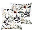 BELIANI - Lot de 2 coussins décoratifs OKRA Velours 45 x 45 cm Multicolore Motif de plante - vignette