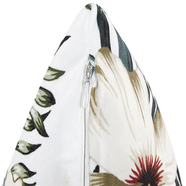 BELIANI - Lot de 2 coussins décoratifs OKRA Velours 45 x 45 cm Multicolore Motif de plante - large