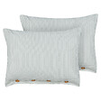 BELIANI - Lot de 2 coussins décoratifs SEBRINE 40 x 60 cm Vert menthe À rayure - vignette