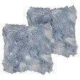 BELIANI - Lot de 2 coussins décoratifs LUBHA Fourrure synthétique 42 x 42 cm Bleu foncé Unicolore - vignette