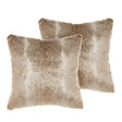 BELIANI - Lot de 2 coussins décoratifs HORDEUM 45 x 45 cm Fourrure synthétique Marron clair Unicolore - vignette
