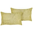 BELIANI - Lot de 2 coussins décoratifs MILLET Velours côtelé 30 x 50 cm Vert olive Motif géométrique - vignette