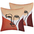 BELIANI - Lot de 2 coussins décoratifs RUDBEKIA 45 x 45 cm Multicolore Motif abstrait - vignette
