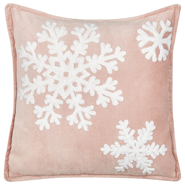 BELIANI - Lot de 2 coussins décoratifs MURRAYA Velours 45 x 45 cm Rose Motif de Noël - large