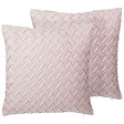 BELIANI - Lot de 2 coussins décoratifs TITHONIA 45 x 45 cm Rose Motif à chevrons - vignette