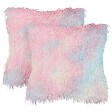 BELIANI - Lot de 2 coussins décoratifs AMARYLLIS Fourrure synthétique 45 x 45 cm Multicolore - vignette