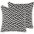 BELIANI - Lot de 2 coussins décoratifs SALIZAR Coton 45 x 45 cm Noir Motif géométrique - vignette