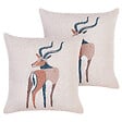 BELIANI - Lot de 2 coussins décoratifs ABAL 45 x 45 cm Beige Motif animal - vignette