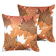BELIANI - Lot de 2 coussins décoratifs POINSETTIA Velours 45 x 45 cm Orange Motif de plante - vignette