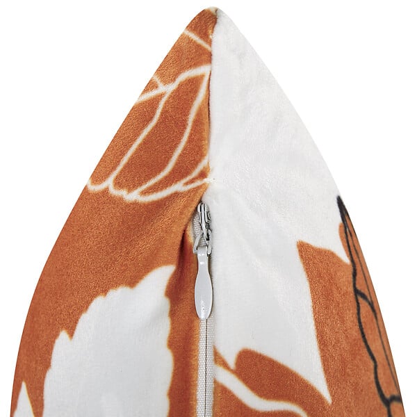 BELIANI - Lot de 2 coussins décoratifs POINSETTIA Velours 45 x 45 cm Orange Motif de plante - large