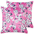 BELIANI - Lot de 2 coussins décoratifs KOELERIA Velours 45 x 45 cm Rose fushia Motif floral - vignette