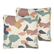 BELIANI - Lot de 2 coussins décoratifs FOTHERGILLA 45 x 45 cm Multicolore Motif abstrait - vignette