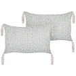 BELIANI - Lot de 2 coussins décoratifs HAKONE 45 x 25 cm Vert menthe Motif géométrique - vignette