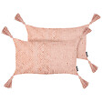 BELIANI - Lot de 2 coussins décoratifs VALVARIA Coton 30 x 50 cm Rose pêche Motif à chevrons - vignette