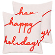 BELIANI - Lot de 2 coussins décoratifs EXACUM Velours 45 x 45 cm Blanc Motif de Noël - vignette