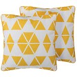 BELIANI - Lot de 2 coussins décoratifs PANSY 45 x 45 cm Jaune Motif géométrique - vignette