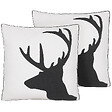 BELIANI - Lot de 2 coussins décoratifs SHADRACK Coton 45 x 45 cm Blanc Motif de Noël - vignette