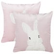 BELIANI - Lot de 2 coussins décoratifs IBERIS Velours 45 x 45 cm Rose - vignette