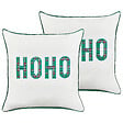 BELIANI - Lot de 2 coussins décoratifs JOYCANDY Coton 45 x 45 cm Blanc Motif de Noël - vignette