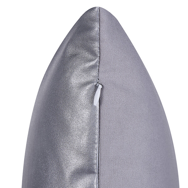 BELIANI - Lot de 2 coussins décoratifs DIGITALIS Coton 45 x 45 cm Gris Motif abstrait - large