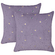 BELIANI - Lot de 2 coussins décoratifs LAVATERA 45 x 45 cm Violet Motif floral - vignette
