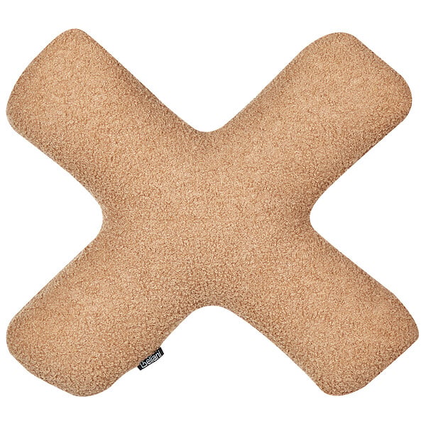 BELIANI - Lot de 2 coussins décoratifs HESPERIS Bouclé Marron clair Unicolore - large