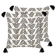 BELIANI - Lot de 2 coussins décoratifs MAYS Coton 45 x 45 cm Blanc Motif géométrique - vignette
