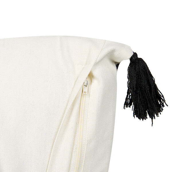 BELIANI - Lot de 2 coussins décoratifs MAYS Coton 45 x 45 cm Blanc Motif géométrique - large