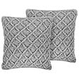 BELIANI - Lot de 2 coussins décoratifs KIZKALESI Coton 45 x 40 cm Gris Motif géométrique - vignette
