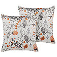 BELIANI - Lot de 2 coussins décoratifs MONTBRETIA Velours 45 x 45 cm Multicolore Motif de plante - vignette