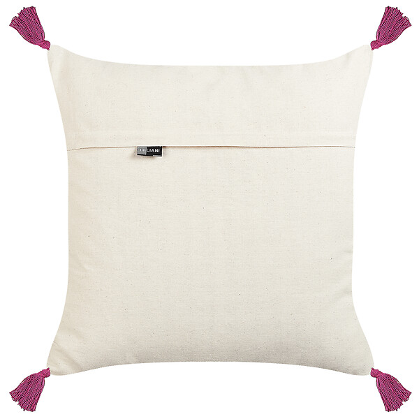 BELIANI - Lot de 2 coussins décoratifs RAIGANJ Coton 50 x 50 cm Multicolore Motif abstrait - large