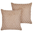 BELIANI - Lot de 2 coussins décoratifs PURSLANE Fourrure synthétique 43 x 43 cm Beige sable Motif géométrique - vignette