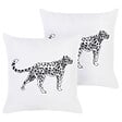 BELIANI - Lot de 2 coussins décoratifs MARULA Coton 45 x 45 cm Blanc Motif animal - vignette
