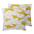 BELIANI - Lot de 2 coussins décoratifs CLARKIA Coton 45 x 45 cm Jaune Motif géométrique - vignette