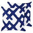 BELIANI - Lot de 2 coussins décoratifs HAZEL Coton 45 x 45 cm Blanc Motif géométrique - vignette