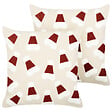 BELIANI - Lot de 2 coussins décoratifs SUGARPLUM Coton 45 x 45 cm Beige clair Motif de Noël - vignette