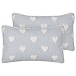 BELIANI - Lot de 2 coussins décoratifs GAZANIA Coton 30 x 50 cm Gris clair - vignette
