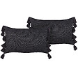 BELIANI - Lot de 2 coussins décoratifs LYTHRUM Coton 45 x 45 cm Gris foncé Unicolore - vignette