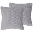 BELIANI - Lot de 2 coussins décoratifs MOTARI Velours 45 x 45 cm Gris Motif géométrique - vignette
